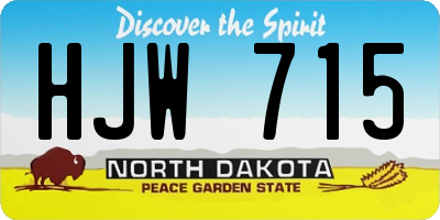ND license plate HJW715