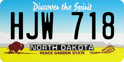 ND license plate HJW718