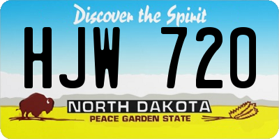 ND license plate HJW720
