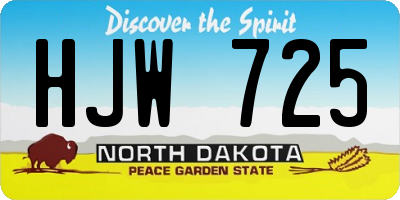ND license plate HJW725