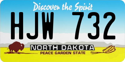 ND license plate HJW732