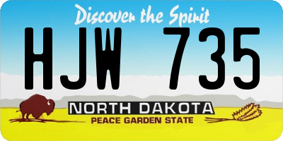 ND license plate HJW735