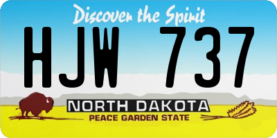 ND license plate HJW737
