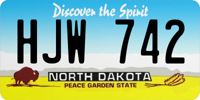 ND license plate HJW742