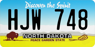ND license plate HJW748