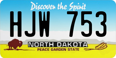 ND license plate HJW753