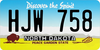 ND license plate HJW758