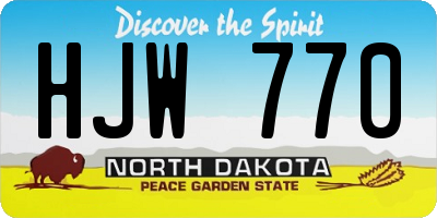 ND license plate HJW770