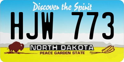 ND license plate HJW773