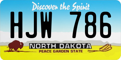 ND license plate HJW786
