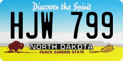 ND license plate HJW799