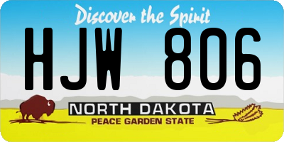 ND license plate HJW806