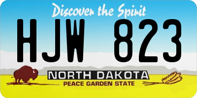 ND license plate HJW823