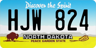 ND license plate HJW824