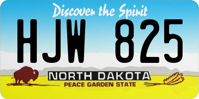 ND license plate HJW825