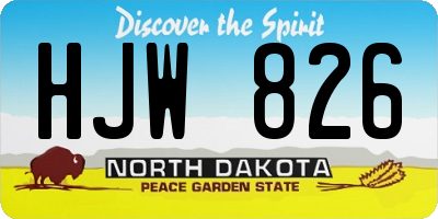 ND license plate HJW826