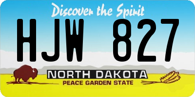 ND license plate HJW827