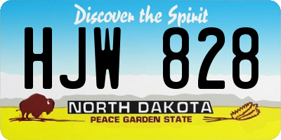 ND license plate HJW828