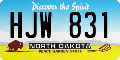 ND license plate HJW831