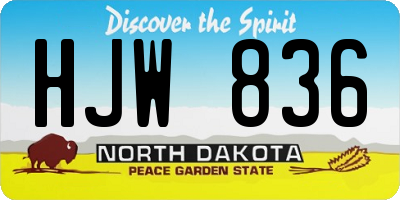 ND license plate HJW836