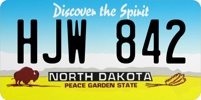 ND license plate HJW842