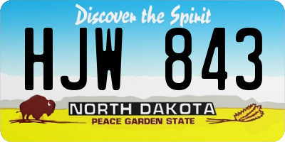 ND license plate HJW843