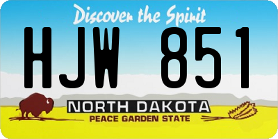 ND license plate HJW851