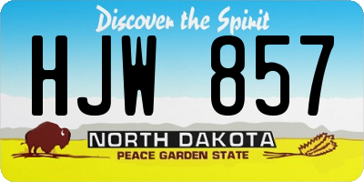 ND license plate HJW857