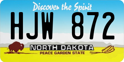 ND license plate HJW872