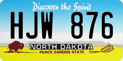 ND license plate HJW876