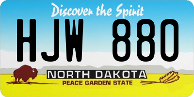 ND license plate HJW880