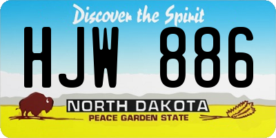 ND license plate HJW886