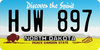 ND license plate HJW897