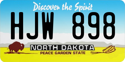 ND license plate HJW898
