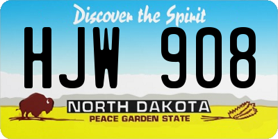 ND license plate HJW908
