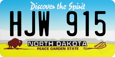 ND license plate HJW915
