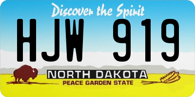 ND license plate HJW919