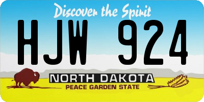 ND license plate HJW924