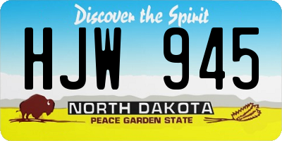 ND license plate HJW945