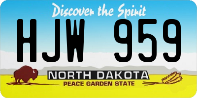 ND license plate HJW959