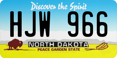 ND license plate HJW966