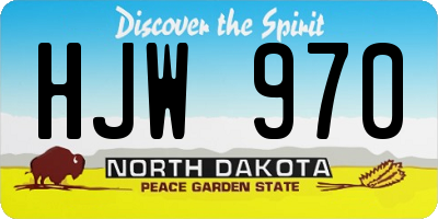 ND license plate HJW970
