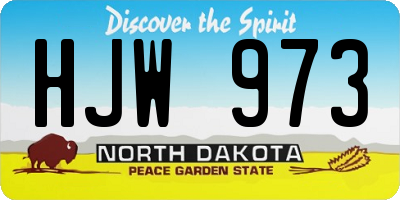 ND license plate HJW973