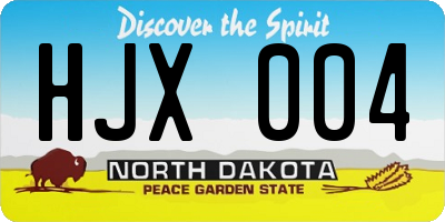 ND license plate HJX004