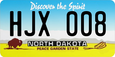 ND license plate HJX008