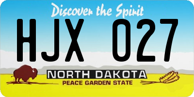 ND license plate HJX027