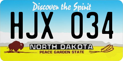 ND license plate HJX034