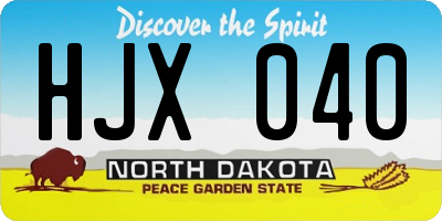 ND license plate HJX040
