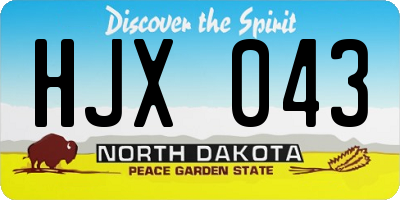 ND license plate HJX043