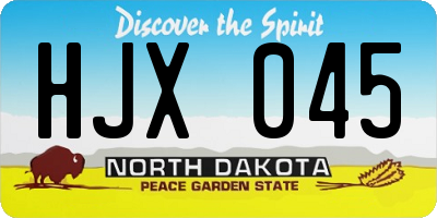 ND license plate HJX045